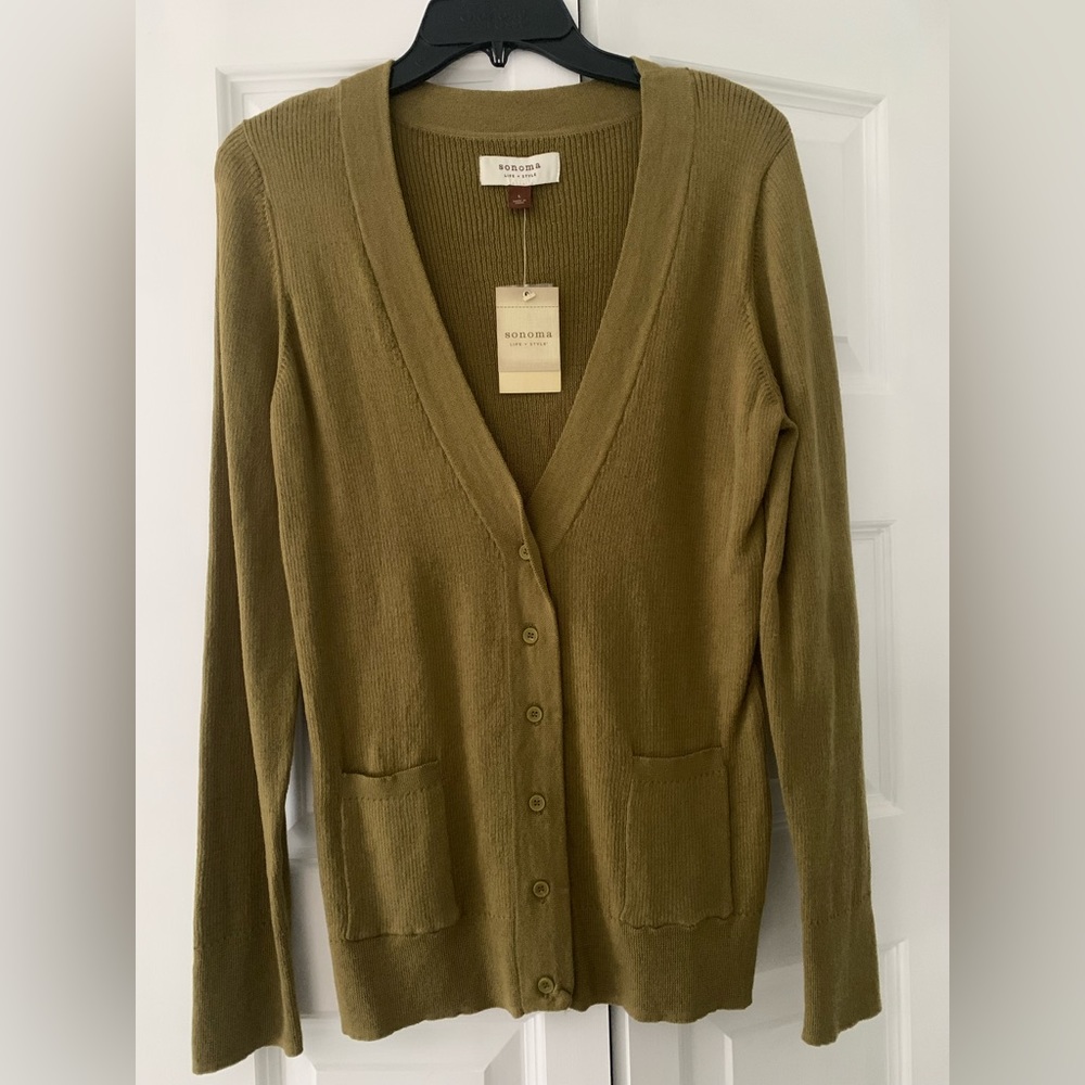 Green Long Sleeve Cardigan